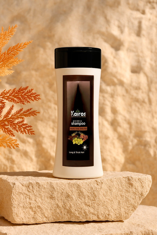 Kairos Herbal Shampoo – Reetha, Amla & Shikakai for Long & Thick Hai