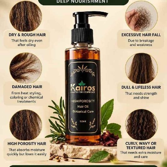 Kairos high porosity hair oil- for frizzy dull hair