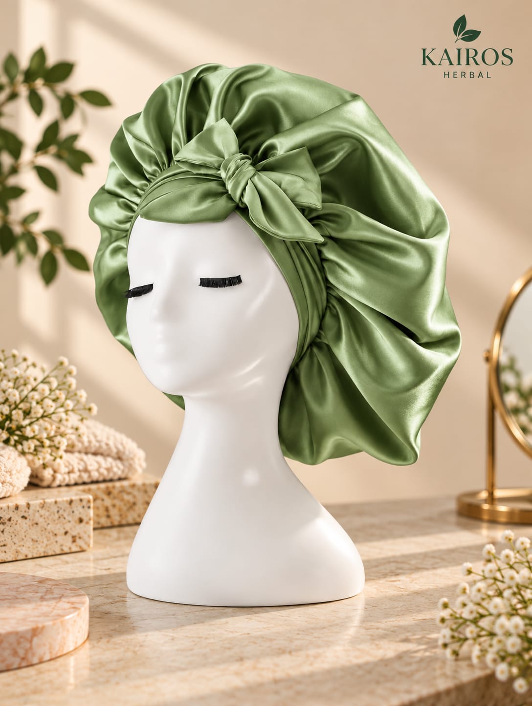 Mulberry silk satin bonnet