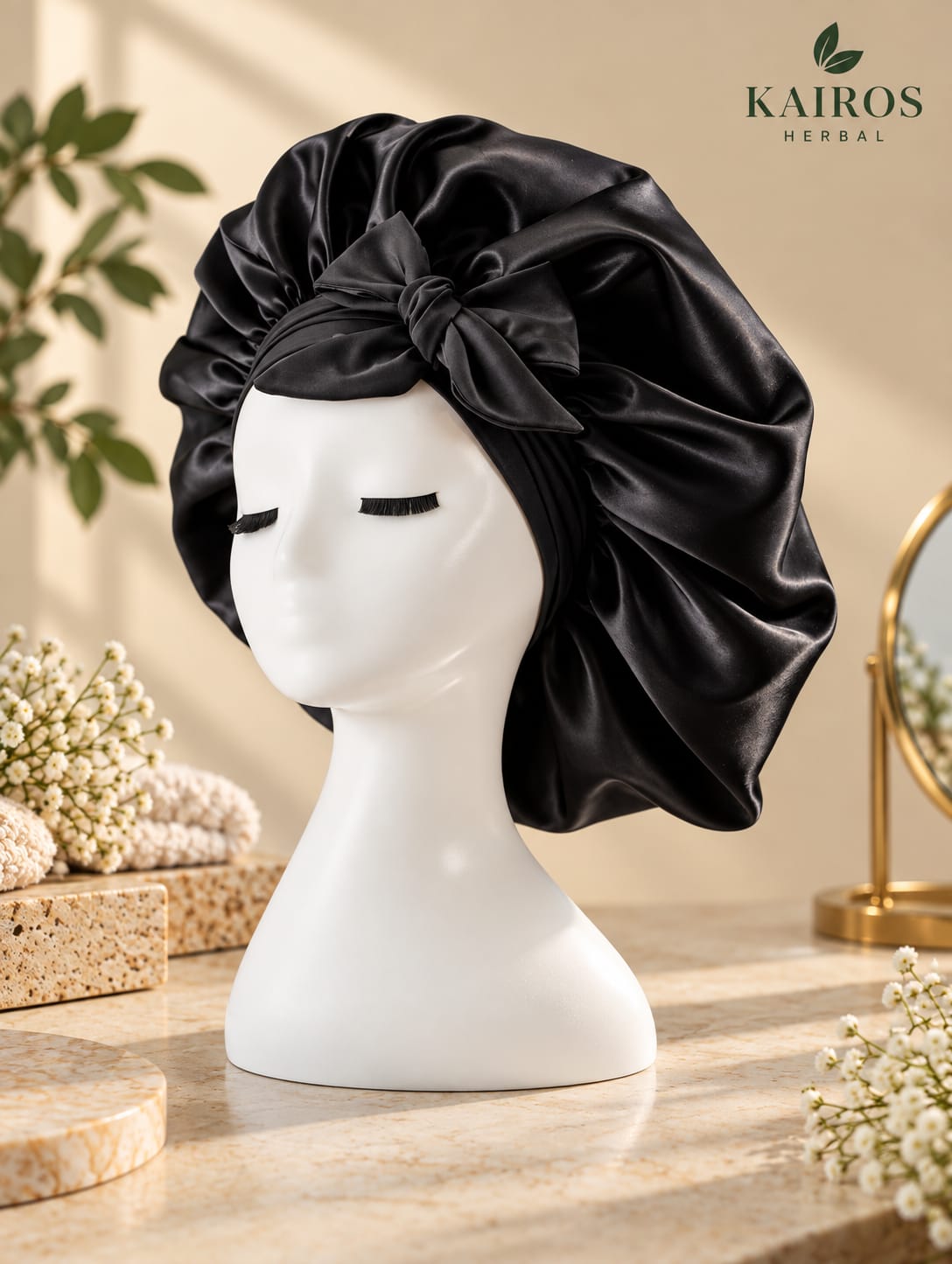 Mulberry silk satin bonnet