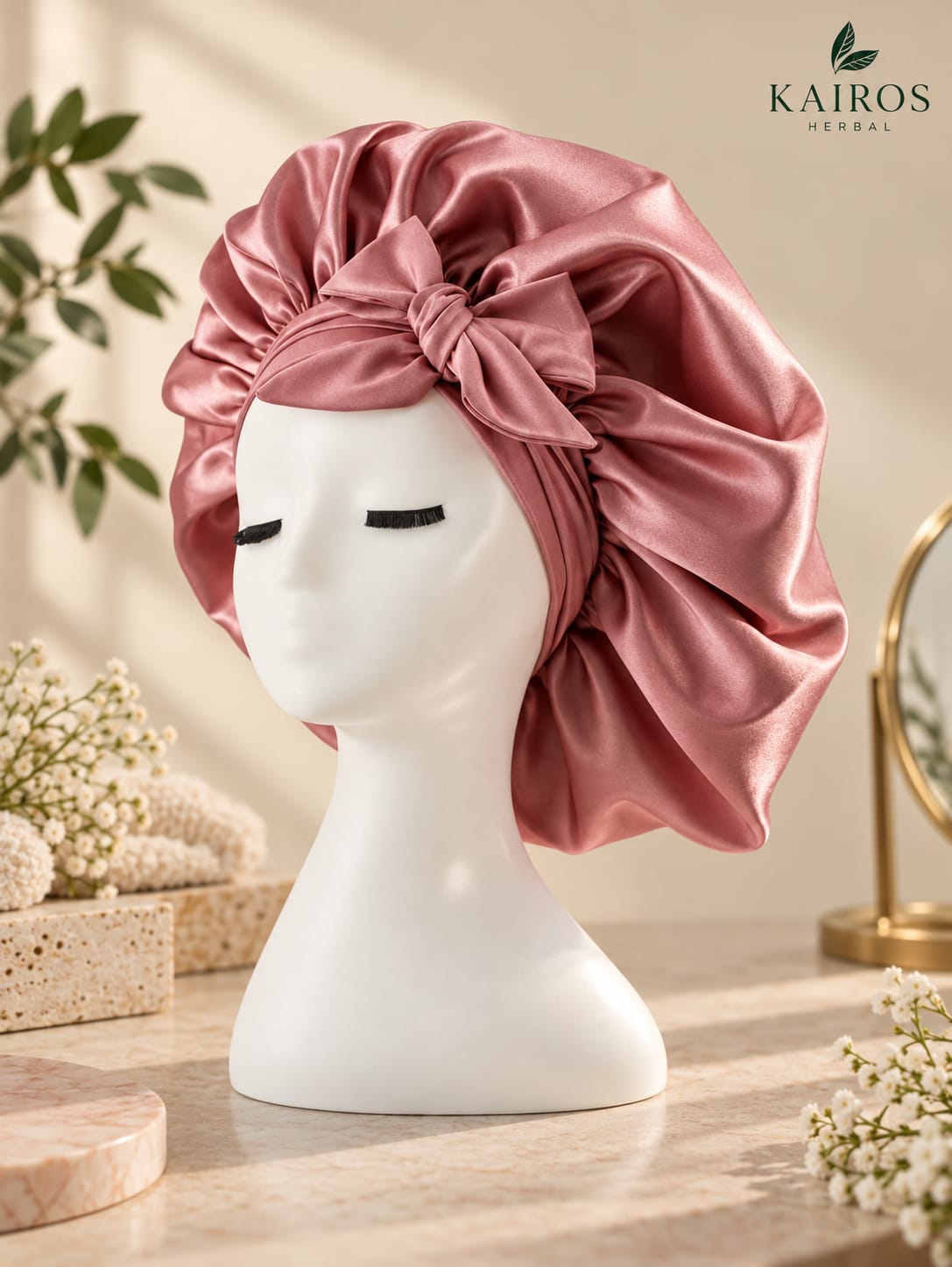Mulberry silk satin bonnet